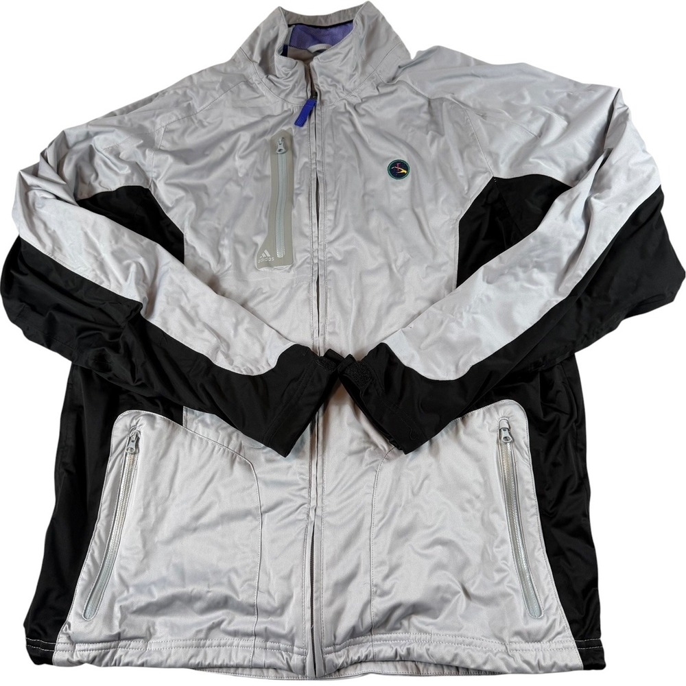 Adidas Golf ClimaProof Wind Jacket Mens Medium Silver Black Full Zip B82523
